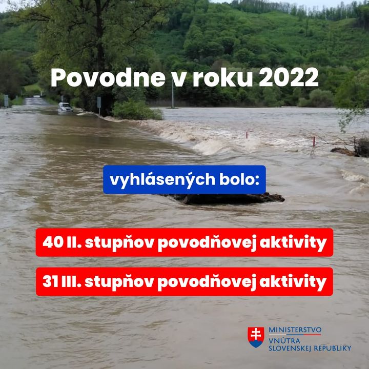 🌊 POVODNE NÁS V ROKU 2022 OHROZOVALI MENEJ, NAJVIAC STUPŇOV POVODŇOVEJ AKTIVITY BOLO VYHLÁSENÝCH V PREŠOVSKOM KRAJI

Sekcia Kríz…