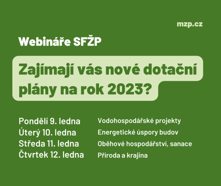 Zajímají vás dotační výzvy z Operačního programu Životní prostředí, Modernizačního fondu či Národního programu Životní prostředí…