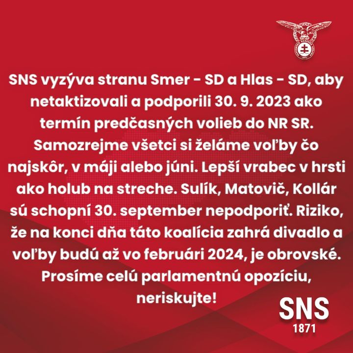 A post from Slovenská národná strana