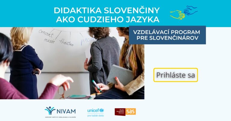 🔈 Spustili sme prihlasovanie do vzdelávacieho programu pre slovenčinárov „Didaktika slovenčiny ako cudzieho jazyka“
Cieľom bezpl…