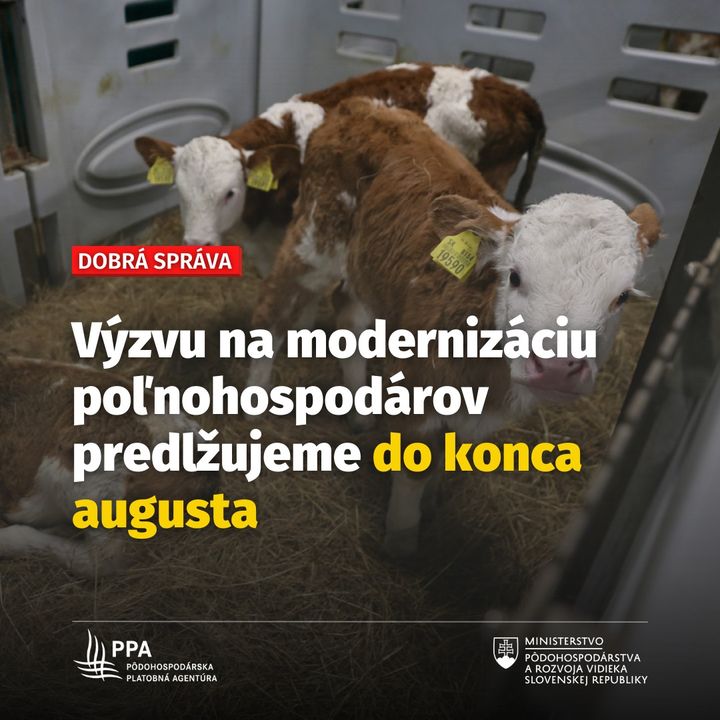 📣 AKTUALIZOVANÁ VÝZVA 📣

PPA – Pôdohospodárska Platobná Agentúra predĺžila termín na podávanie žiadostí o podporu investícií do …