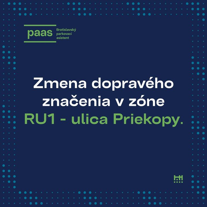 🅿️ Zlepšenia v dopravnom značení v Zóne RU1- STARÝ RUŽINOV VÝCHOD 
 
Okrem rozširovania systému regulovaného parkovania PAAS do …