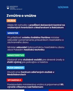 🔴 AKTUALITY Z REZORTU VNÚTRA ZA UPLYNULÝ TÝŽDEŇ